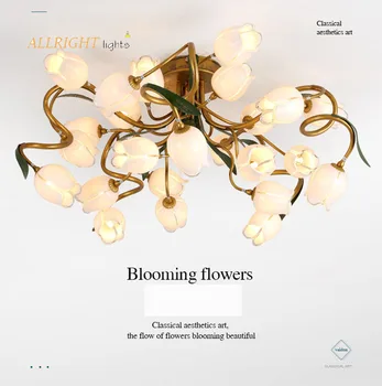 Radošās imitācijas puķu ceilling lampas Mūzikas Bārs persiku ziedu Rotājumu Gaismas Dzelzs E27 augu Apgaismes Ķermeņi