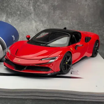 Bburago 1:18 Ferrari SF90S tradale Sporta auto Augstas Simulācijas Lējumiem Auto Metālu Sakausējumu Modeļa Automašīnas Bērnu rotaļlietu kolekcija dāvanas
