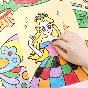 2gab DIY Smilšu Zīmēšanas Bērni Amatniecības Smilšu Mākslas Bildes Zīmēšanas Rotaļlietas Bērniem, Krāsošana Smilšu Glezniecību, Amatniecību Kids Izglītojošās Rotaļlietas