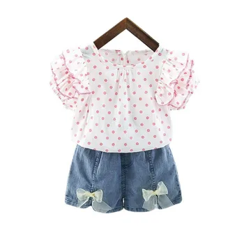 Jaunas Vasaras Cute Baby Meiteņu Drēbes Uzvalku Bērnu Modes Gadījuma T-Krekls, Bikses, 2gab/Komplekti Toddler Sporta Apģērbi Bērniem, Treniņtērpi